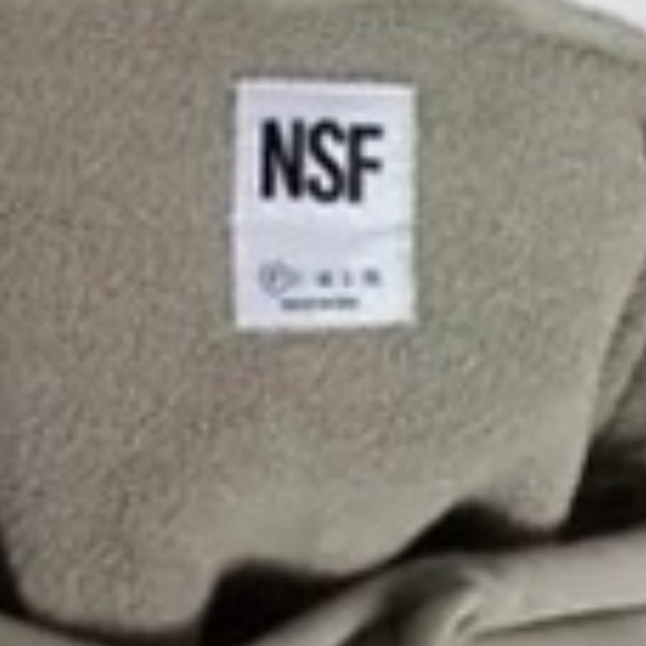 NSF Women's Taupe Beige Hooded Pullover Sweatshirt Size M Luxury Refined Cotton - Picture 3 of 3